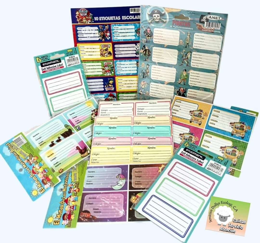 ETIQUETAS  ESCOLARES AUTOADHESIVAS