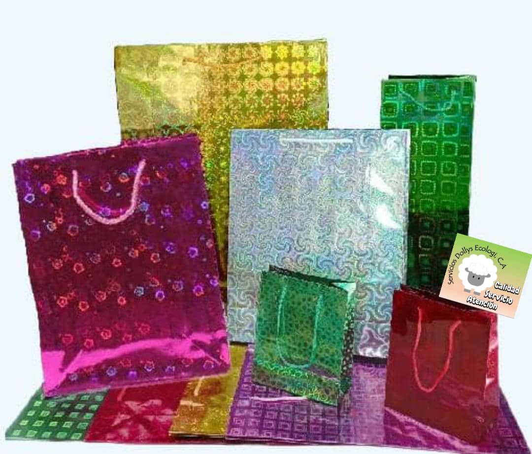 BOLSAS DE REGALO METALIZADAS O DE COLOR MATE, DE DIFERENTES TAMAÑOS