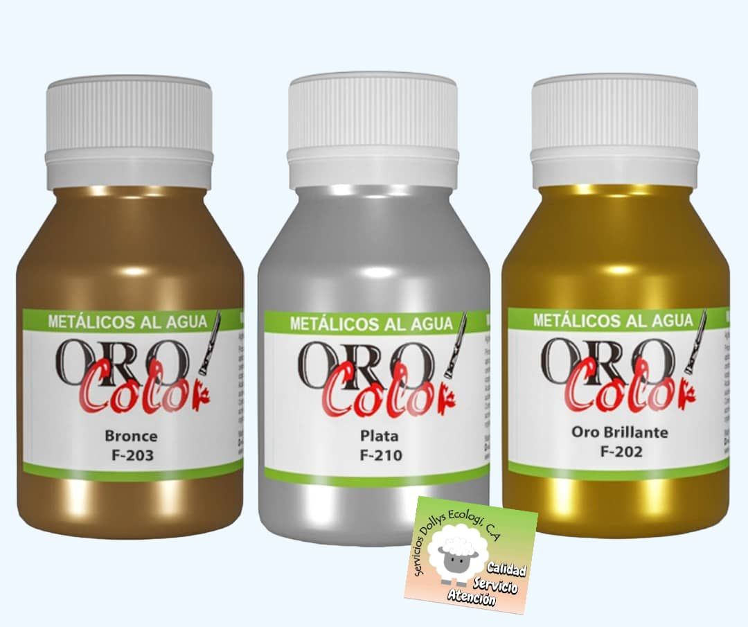 PINTURAS METALICOS AL AGUA OROCOLOR - COLORES ORO O PLATA (  22 ML O 60 ML)