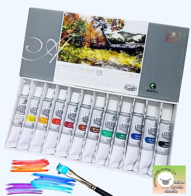 ESTUCHE PINTURAS ACRILICAS MARIES VARIOS COLORES ( 12 COLORES )
