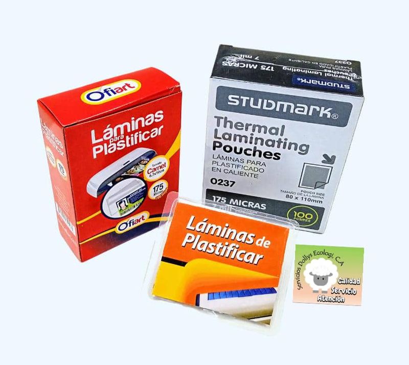 LAMINAS PARA PLASTIFICAR TAMAÑO CARNETS  (175 MIC )