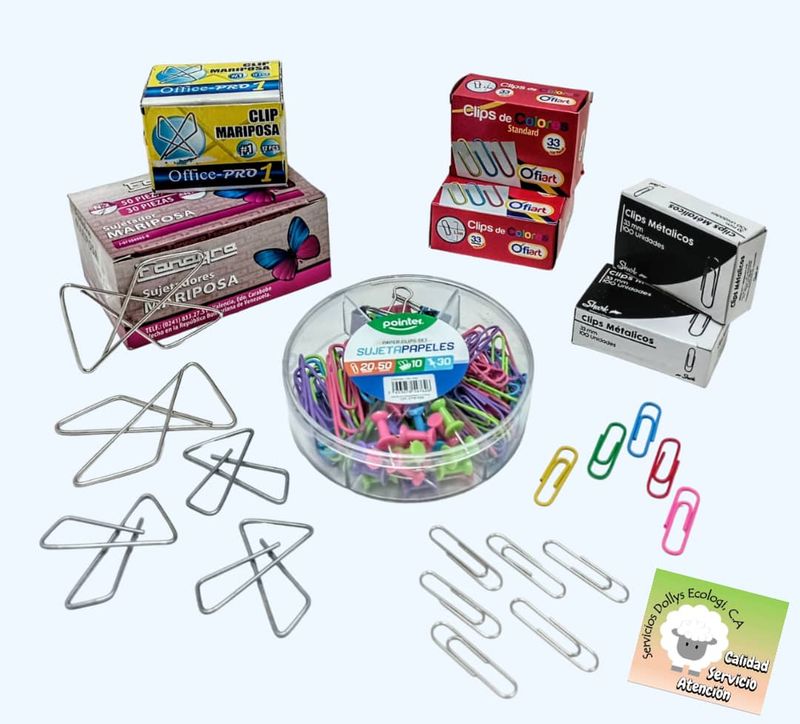 CAJA DE CLIPS DE DIFERENTES TAMAÑOS