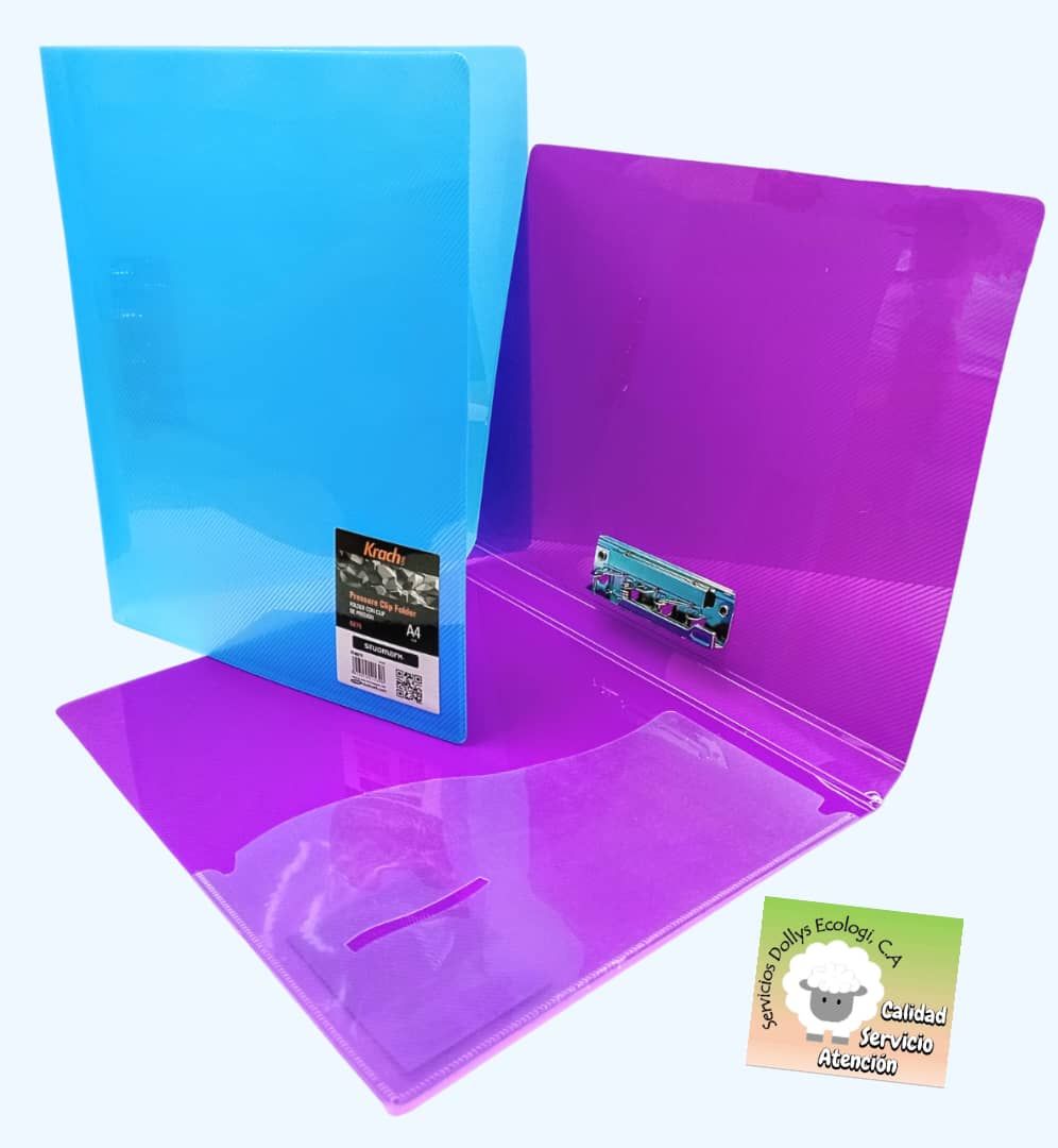 CARPETA PLASTICA CARTA STUDMARK KRACH A4 CON GANCHO DE PRESION 0275