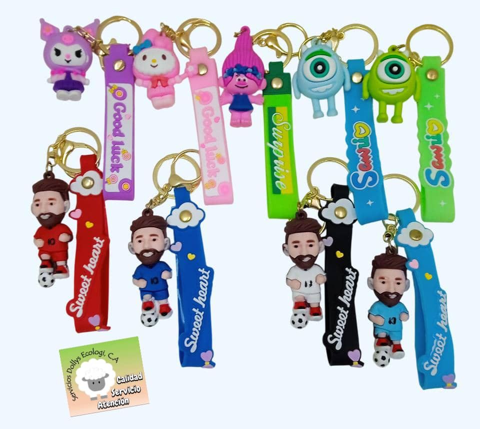 LLAVEROS PLASTICOS DE VARIADAS FIGURAS