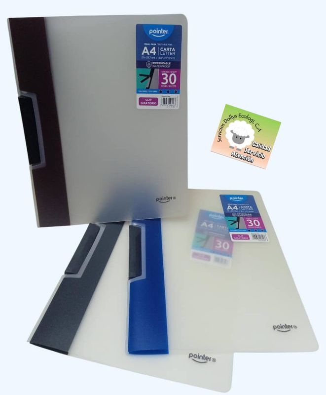 CARPETA PLASTICA POINTER CARTA A4 CON CLIP GIRATORIO ( CAP 30 HOJAS ) FL-2302