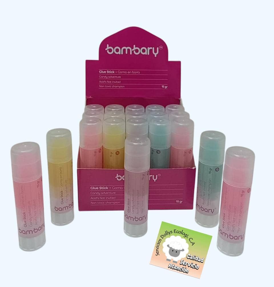 PEGA EN BARRA ESCARCHADA TRANSPARENTE  15 GR  - MARCA BAMBARY
