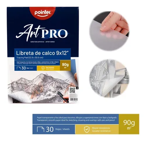 BLOCK LIBRETA DE CALCO ART PRO POINTER ( 22,6 X 30,5 CM ) 30 HOJAS TP-912-90 BLOCK LIBRETA DE CALCO ART PRO POINTER ( 22,6 X 30,5 CM ) 30 HOJAS TP-912-90