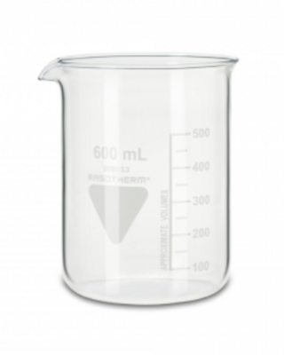 Rasotherm® Becherglas niedrige Form mit Ausguss, (Boro 3.3), 600 ml