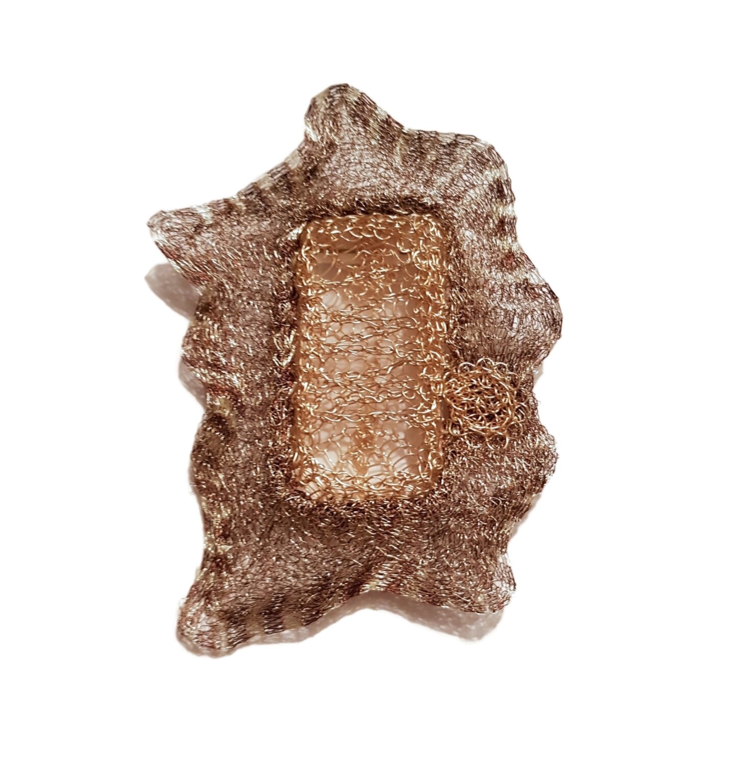 Wire Crochet Golden Brooch “Bee autiful”