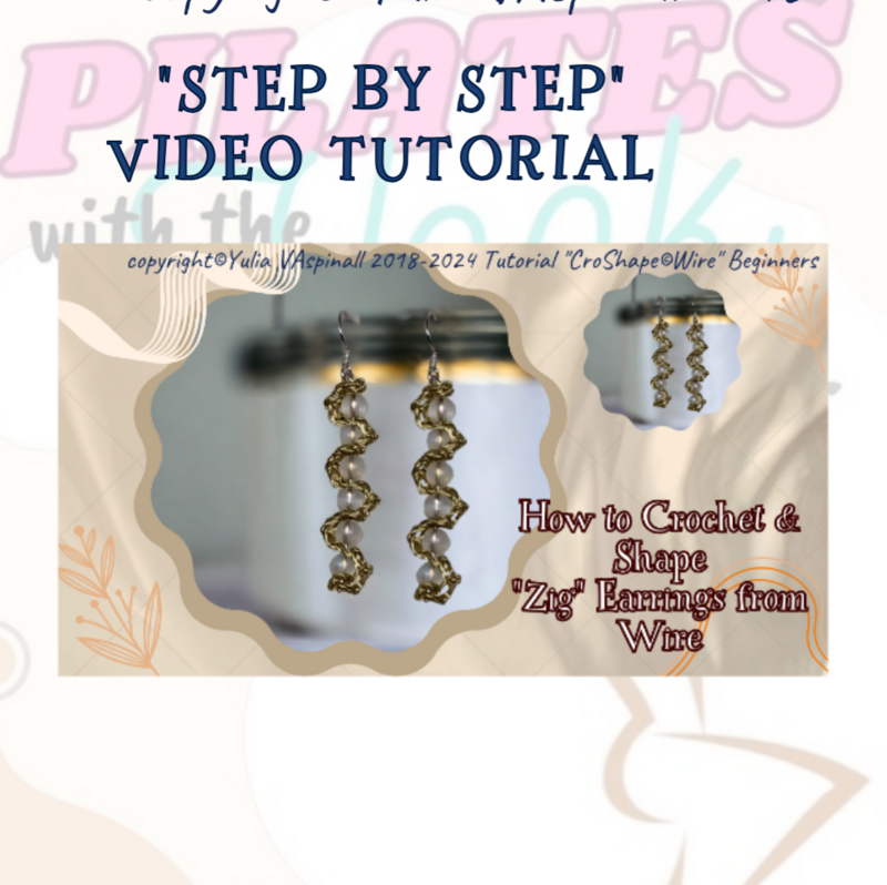 Online Tutorial. Instant Access. Crochet &amp; Shape Zig Earrings from Copper Wire&quot;