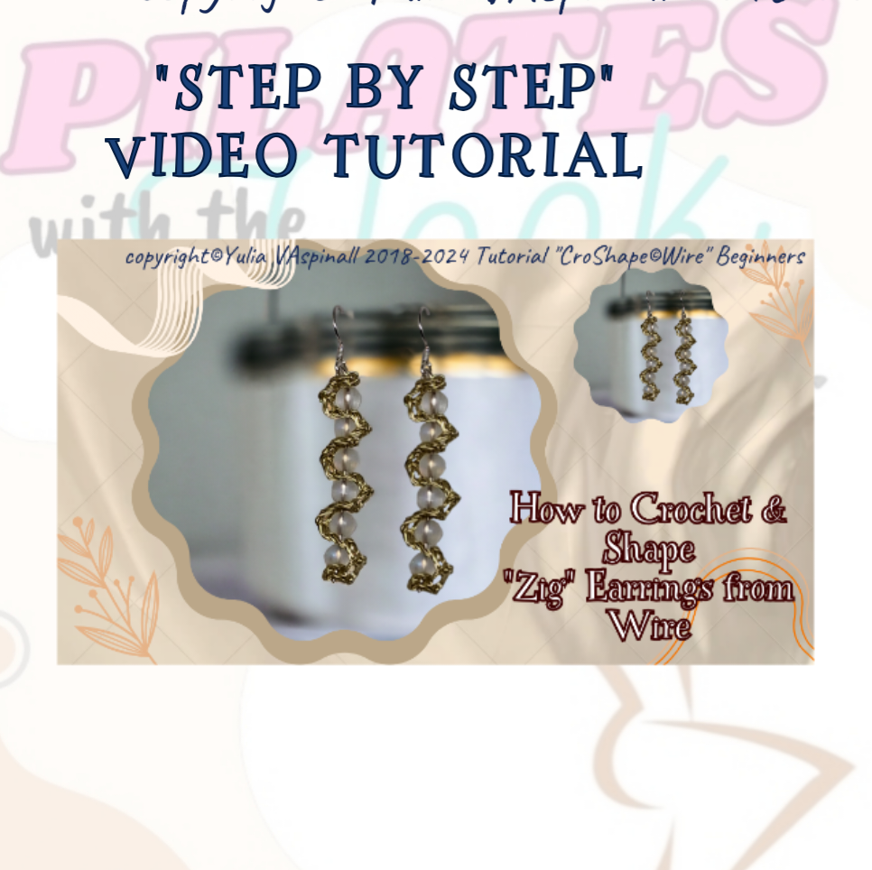 Online Tutorial. Instant Access. Crochet &amp; Shape Zig Earrings from Copper Wire&quot;
