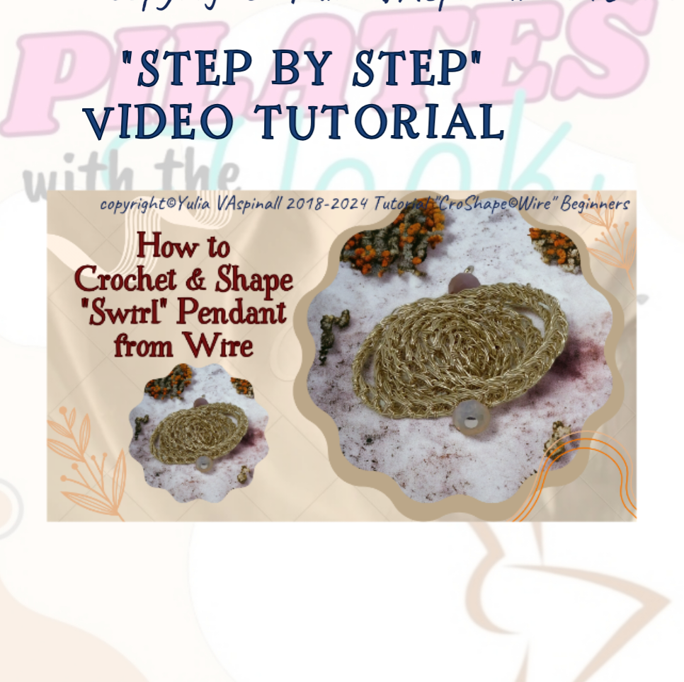 Online Tutorial. Instant Access.Crochet &amp; Shape Swirl Pendant from Copper Wire.