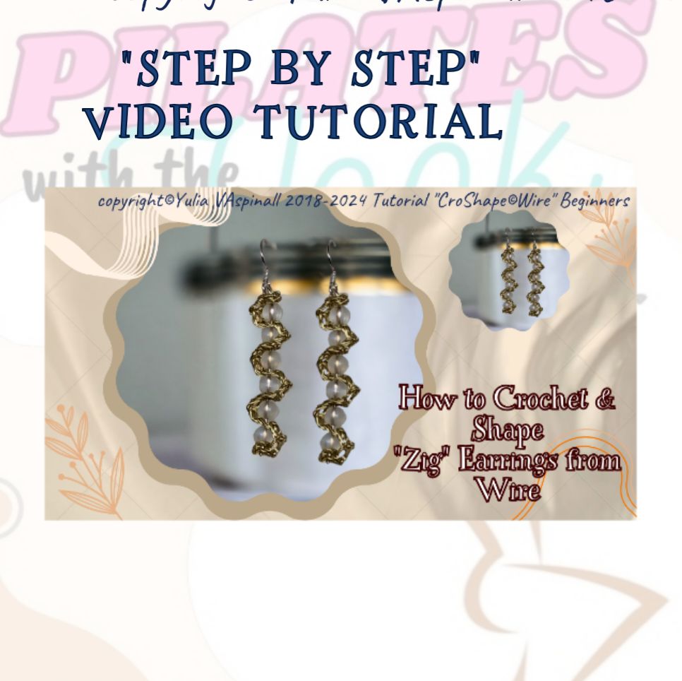 Necklace. Online Tutorial. Instant Access. Crochet &amp; Shape Zig Earrings from Copper Wire&quot;