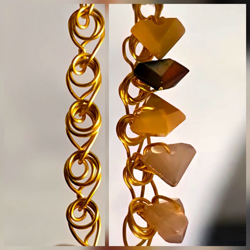 How to CroShape© "Multi Hoop" Wire Chain and Add Beads.