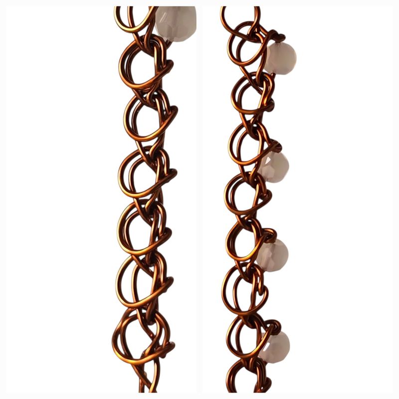 How to CroShape© "Hoopy Right" Wire Chain and Add Beads.
