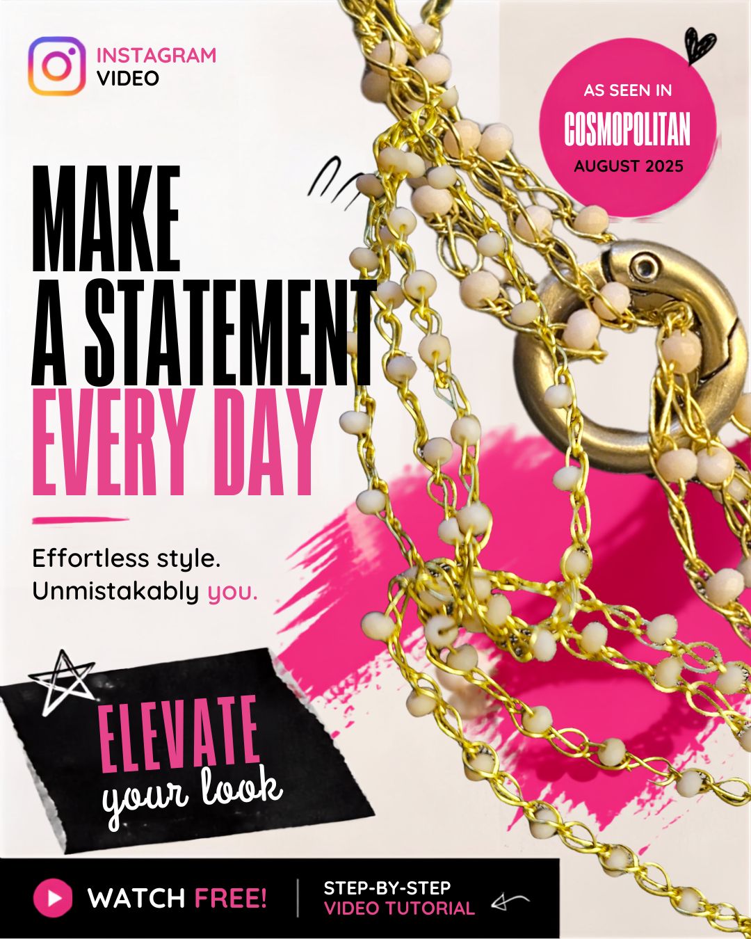 How to Make Multilayer Twisty Necklace. Technique featured in Cosmopolitan.
