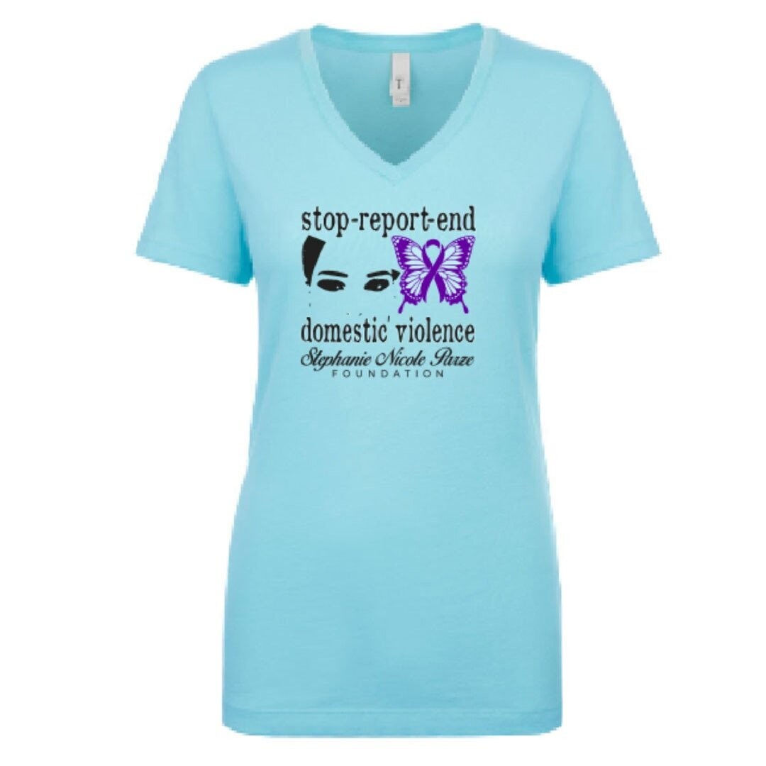 Blue Domestic Violence Women's V-Neck Tee – Adult
