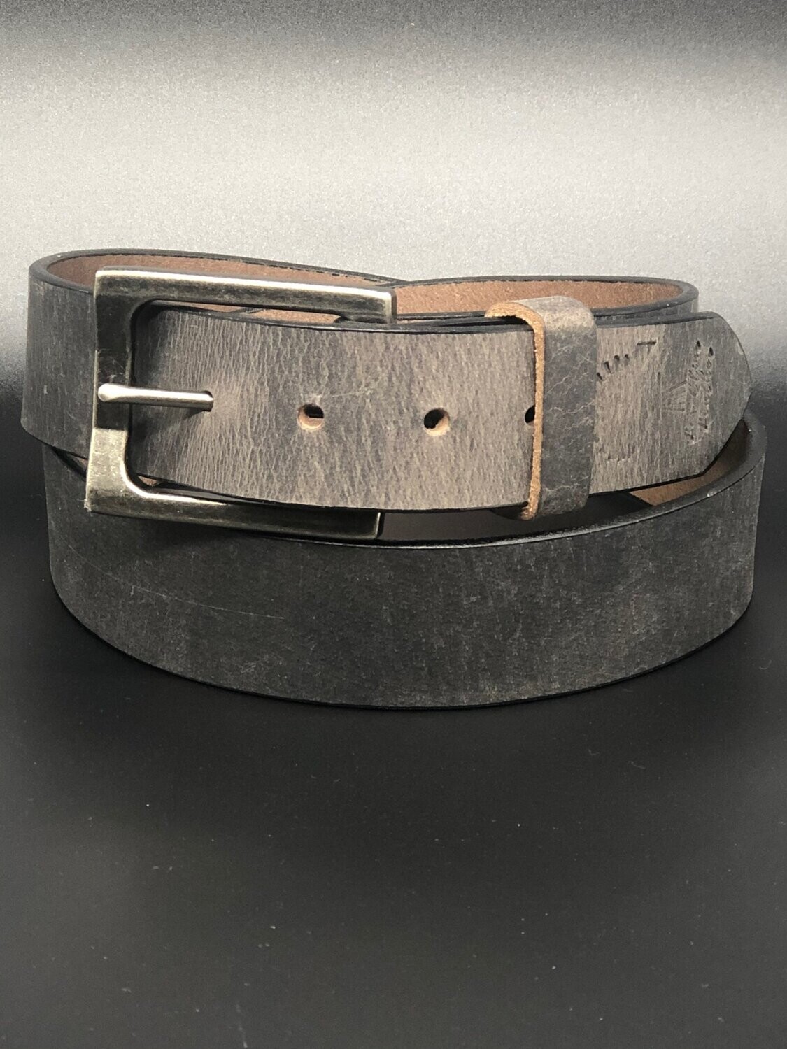 No. 7 Men's Leather Belt - Gray
