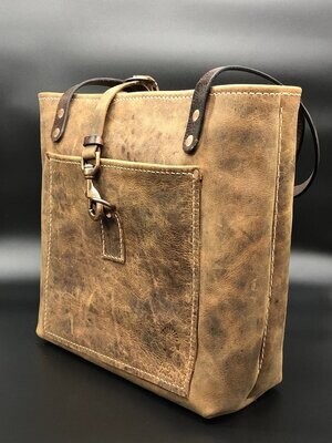 Leather Tote Bag - Dark Brown