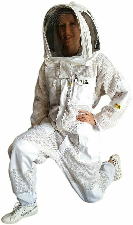 Oz Armour 3 Layer Beekeeping Suit with fencing veil or round brim hat