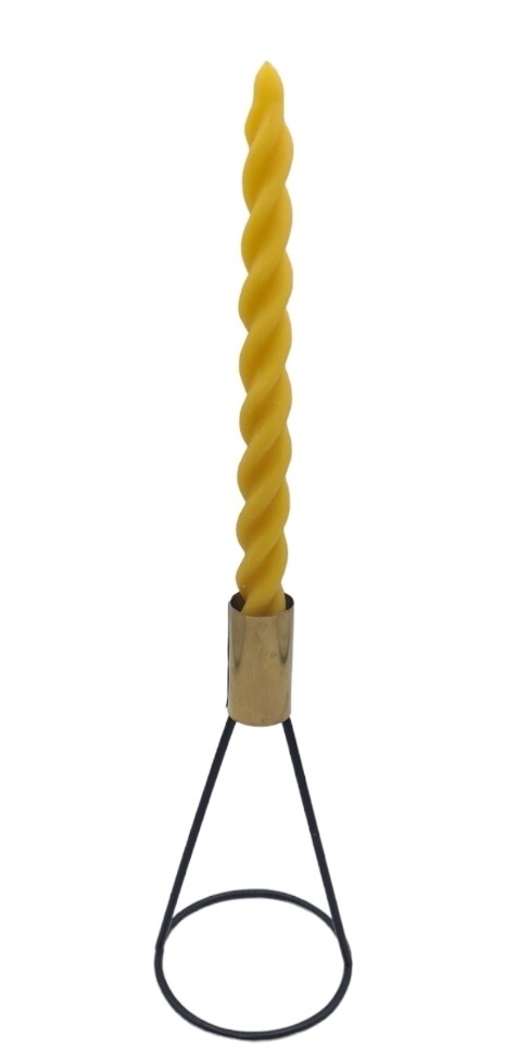 2 x 100% Beeswax Twisted Taper Table Candles