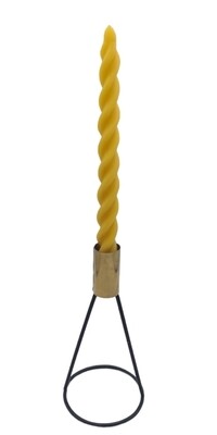 2 x 100% Beeswax Twisted Taper Table Candles