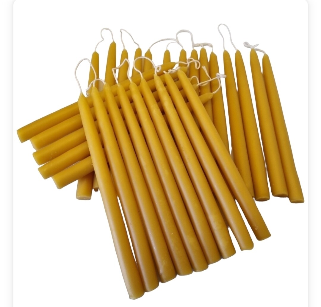 100 % Pure Beeswax Candles, Dinner candles, Taper Candles x2