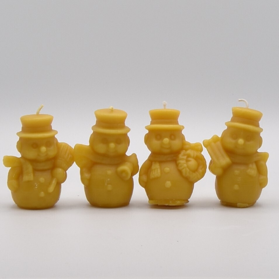 Beeswax Snowmen Candles (mixed)