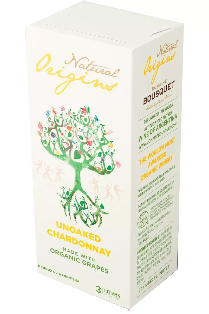 Domaine Bousquet Natural Origins Unoaked Organic Chardonnay 3L Box