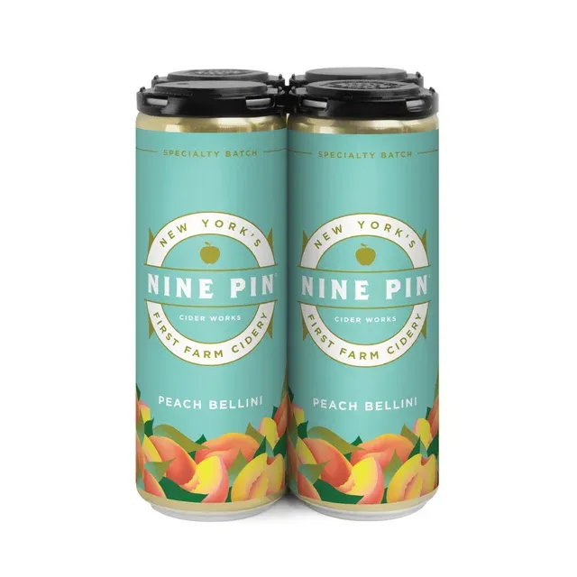 Nine Pin Cider Works Peach Bellini 4/12oz Cans
