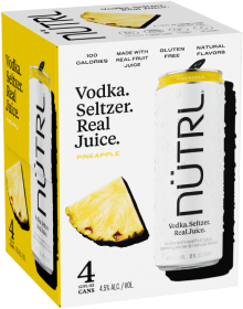 Nutrl Vodka Seltzer Pineapple 4/12oz Cans
