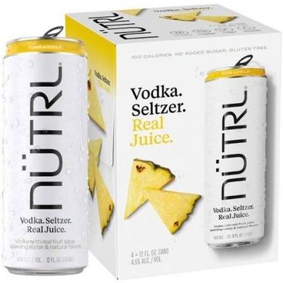 Nutrl Vodka Seltzer Pineapple 4/12oz Cans