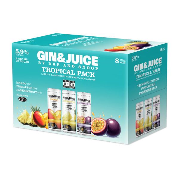 Gin &amp; Juice Tropical Variety Pack 8/355ml Cans