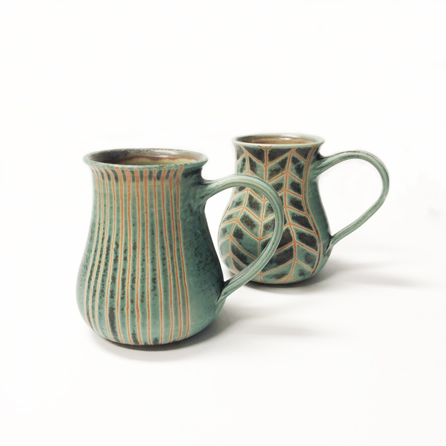 Turquoise Pottery Mugs