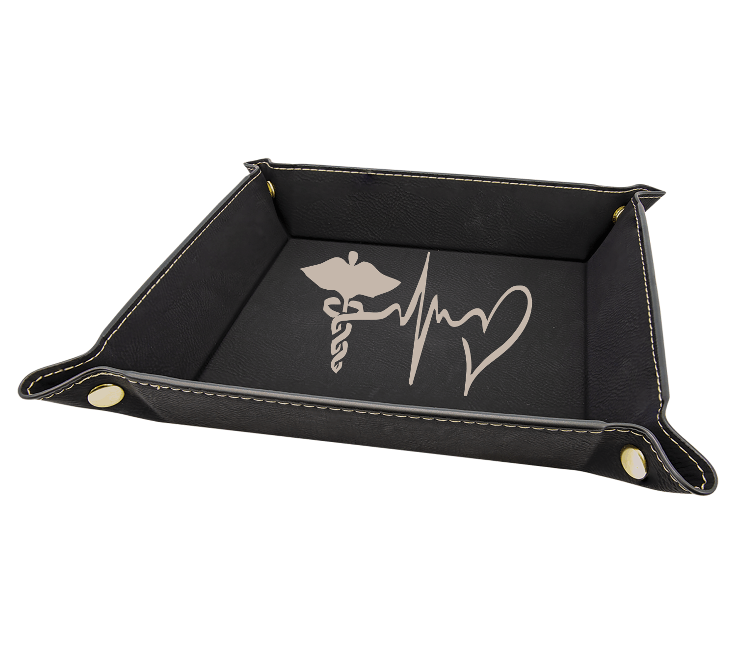 Black And Silver Laserable Snap Up Tray