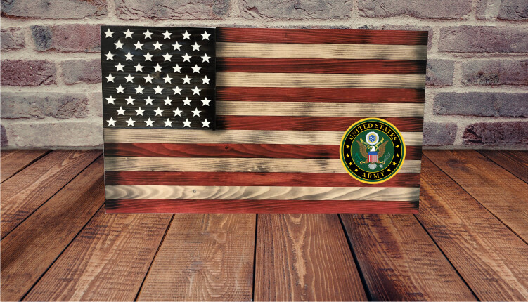 Army Military Service Emblem Flag