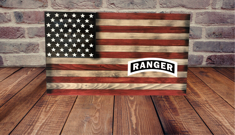 Black And White Army Ranger Flag