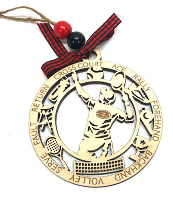 Sonoraville Tennis Team Male Ornament With Icons