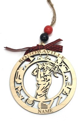Sonoraville Female Golf Ornament With Icons
