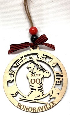 Sonoraville Female Baseball Ornament With Icons