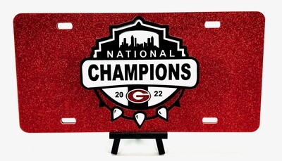 Georgia Bulldogs 2022 National Championship Glitter Acrylic License Plate