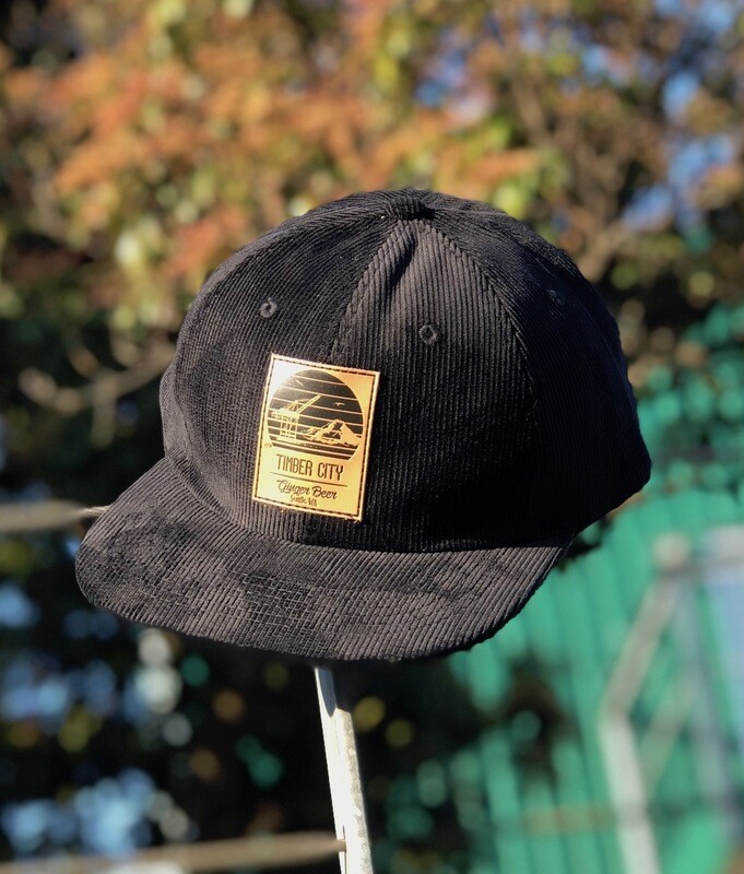 Black Corduroy Logo Hat