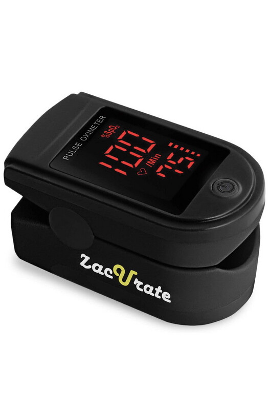 Zacurate Pro Series 500DL Fingertip Pulse Oximeter Blood Oxygen Saturation Monitor with Silicon Cover, Batteries and Lanyard (Royal Black)