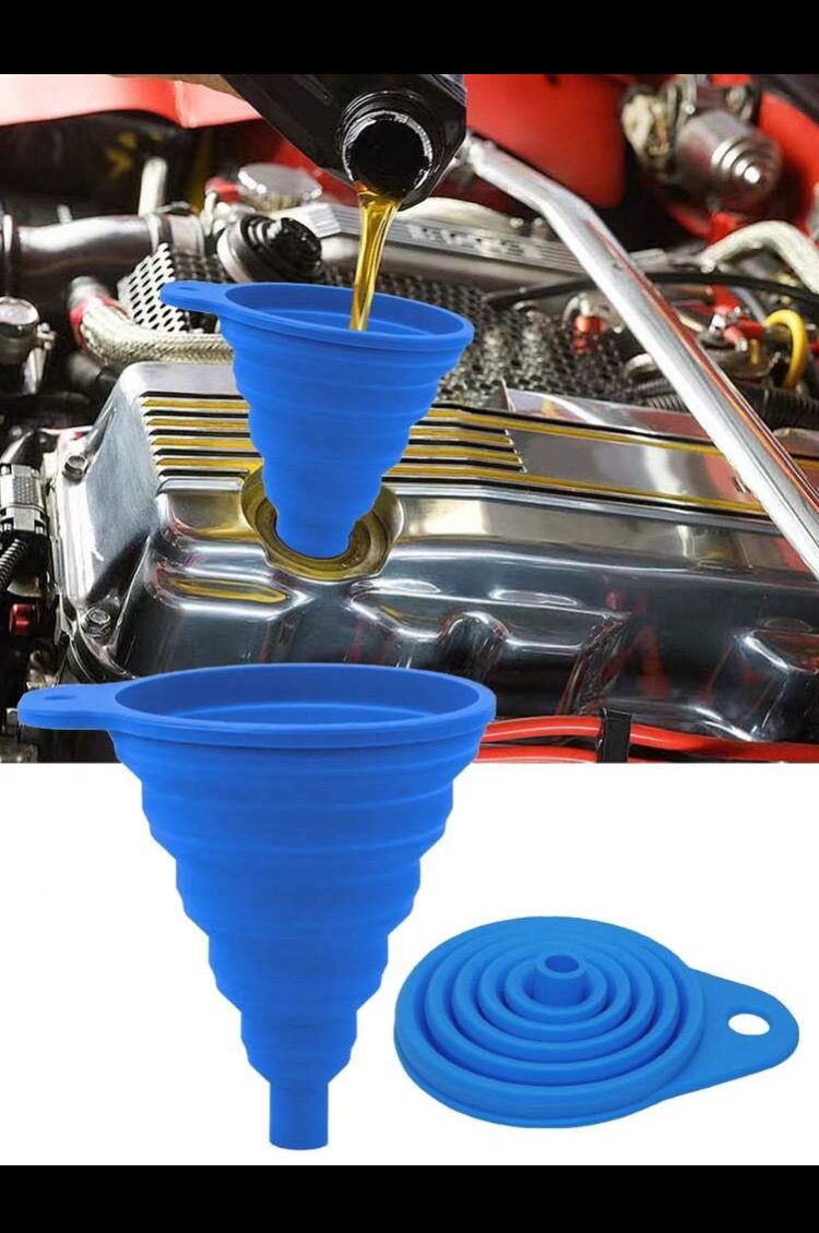 Engine Funnel Car General Silicone Liquid Funnel Cleaning Fluid Replacement Collapsible Portable Car Engine Oil Gasoline Replacement Funnel