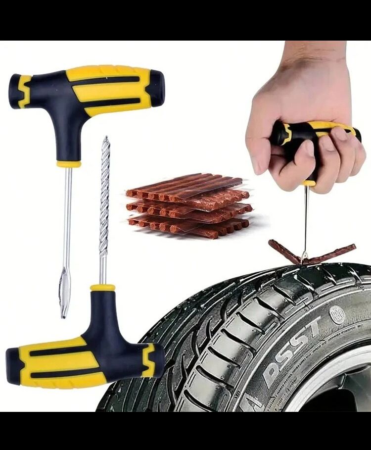 Tire Repair Kit For Cars, Motorcycles And Electric Vehicles - Tubeless Tire Special Patches For Quick And Easy Filling Of Tiresless Tire Holes, Tire Repair Tape Repair Tool