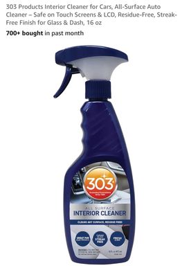 303 Products Interior Cleaner for Cars, All-Surface Auto Cleaner – Safe on Touch Screens &amp; LCD, Residue-Free, Streak-Free Finish for Glass &amp; Dash, 16 oz