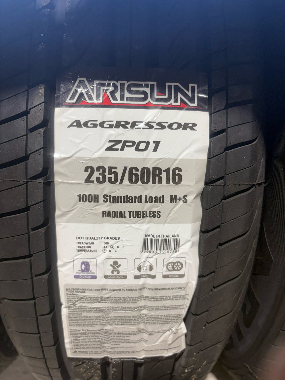 235/60r16 Arisun Tire