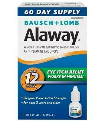 Alaway Allergy Drops 1 Bottle Bausch & Lomb (4 or more $13.99 each)