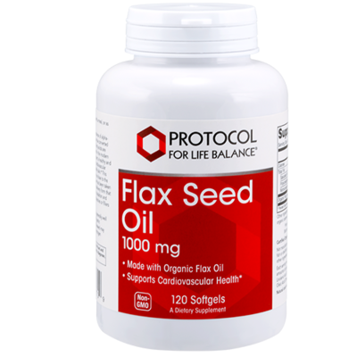 Flaxseed Oil 1000mg 120gel Protocol for Life Balance (4 or more $11.99 each)