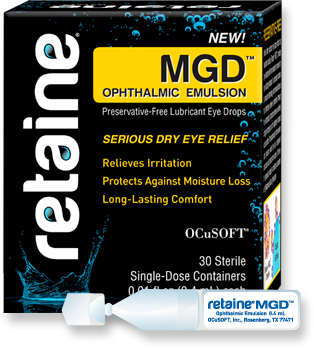MGD Lubricant Eye Drops Retaine Ocusoft (4 or more $18.99 each)